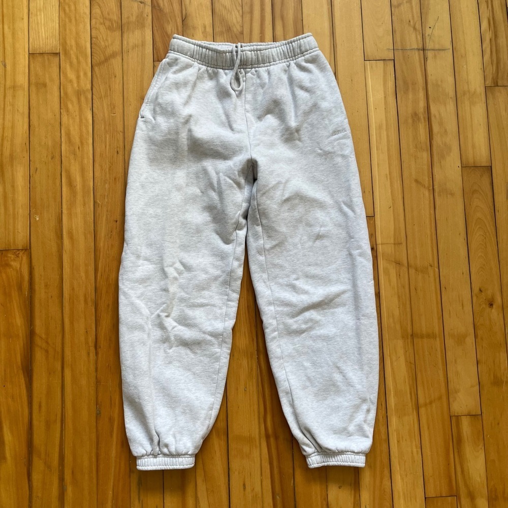 Aritzia Sweatfleece Mega Fit Jogger Sweatpants Heather Light Grey 2XS